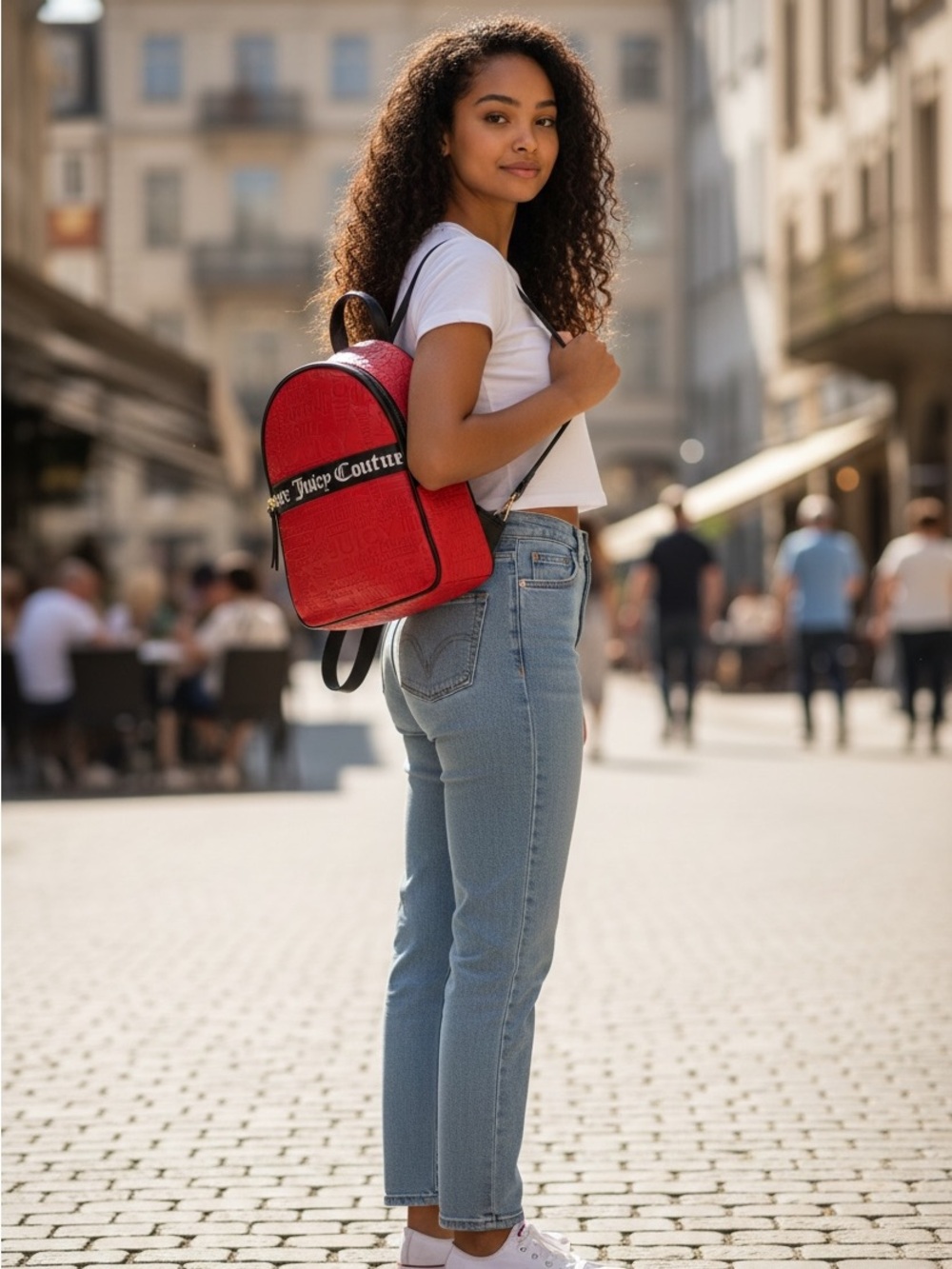 Juicy Couture Red Mini Backpack with Black Logo Strap - Picture 2 of 6